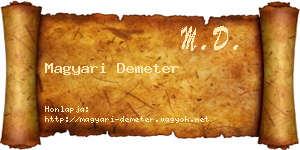 Magyari Demeter névjegykártya